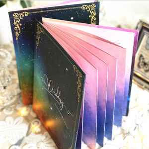 <span class=keywords><strong>Livre</strong></span> d'or de mariage personnalisé, accordéon concertina, reliure rigide, couverture à rabat - Product Image 2