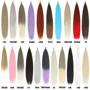Vente de gros Extensions de cheveux de tressage synthétiques souples en crochet pour <span class=keywords><strong>Ariel</strong></span> Pony Hair Bundles droits brun ombre - Product Image 2