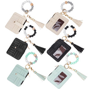 2025 nouvelle mode créative européenne et américaine poignet pendentif Bracelet Bracelet en cuir de Silicone PU gland carte sac porte-clés - Product Image 1