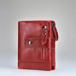 Original Trifold couro carteira dos homens com bolso frontal curto comprimento poliéster forro letra decoração - Product Image 2