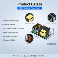 Module d'alimentation 550W PFC 12V 15V 18V 19V 24V 27V 36V 48V 54V 10A 15A 20A 25A 30A 35A 40A AC DC à cadre ouvert, alimentation à découpage