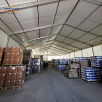 Tente industrielle durable de stockage de grande envergure de couverture de PVC d'entrepôt commercial résistant de 600 carrés avec des portes de murs