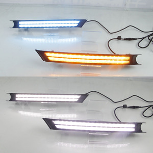 Para <span class=keywords><strong>Mazda</strong></span> <span class=keywords><strong>Cx</strong></span>-5 Cx5 <span class=keywords><strong>Cx</strong></span> 5 2017 2018 2019 2020 2021 Luces LED de Circulación Diurna DRL y Faros Antiniebla para Coche con Señal de Giro en Azul Nocturno - Product Image 3