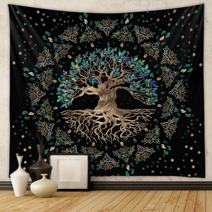 Tapiz <span class=keywords><strong>de</strong></span> <span class=keywords><strong>bosque</strong></span> <span class=keywords><strong>de</strong></span> árbol <span class=keywords><strong>de</strong></span> la vida misterioso colgante <span class=keywords><strong>de</strong></span> pared cuento <span class=keywords><strong>de</strong></span> hadas bohemio psicodélico hogar dormitorio decoración <span class=keywords><strong>de</strong></span> ensueño - Product Image 2