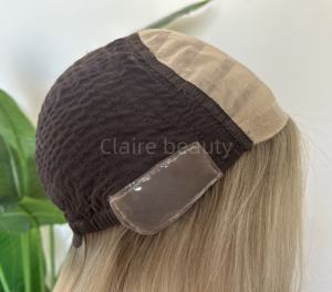 Renda penuh dan Wig medis PU Virgin rambut manusia Eropa Wig medis tanpa lem kutikula disesuaikan untuk wanita putih - Product Image 2