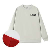 Nouveau pull à col rond printemps-automne blanc uni à manches longues, coupe ample, personnalisable pour la vente en gros