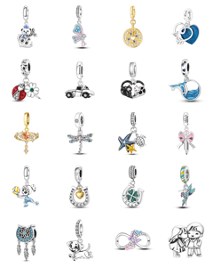 Ciondolo a Cuore in Zircone Argentato con Taglio a Rosa e Placcatura in <span class=keywords><strong>Oro</strong></span> Rosa/<span class=keywords><strong>Oro</strong></span>/Argento - Accessorio Charm Fai-da-te Unisex per Uso Quotidiano - Product Image 2