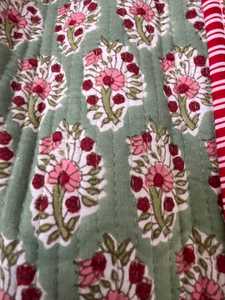 Sac de transport matelassé en coton écologique pour les courses quotidiennes réutilisables, sac en tissu imprimé à la main - Product Image 5