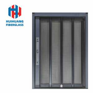 Porte coulissante pliante moderne en aluminium sans perçage avec grille diamantée, rail <span class=keywords><strong>bas</strong></span>, ignifuge, installation facile - Product Image 1