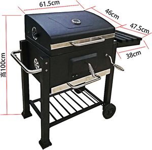 Barbecue à charbon de bois professionnel pour extérieur, grand modèle épaissi en acier au carbone noir pour patio et cour - Product Image 4