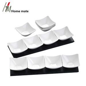 Juego de tazones con compartimentos para el hogar, Set de tazones con bandeja rectangular de pizarra, juego de tazas esenciales, 10 Uds. - Product Image 1