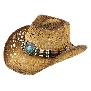Chapeau de cowboy vintage Steson fait main pour adultes, en paille de papier, style western unisexe, décontracté, pour les voyages - Product Image 5