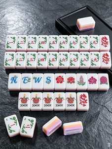 Fast Delivery from US Warehouse: Custom White American Mahjong <b>Set</b> (160 Tiles) – Hand-Painted Acrylic, Foldable, Modern Luxury G - Product Image 1