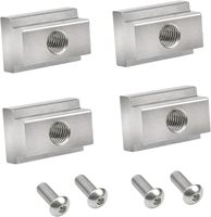 Mur Baut T-Slot untuk Rel Bak Truk Toyota Tunda Tacoma, Rak, dan Penyangga dengan Tutup Soket Tombol Stainless Steel, 4pcs