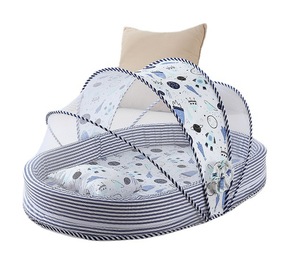 Cao Cấp 100% Bông Bộ Đồ Giường Bé Gấp Muỗi Lưới & Giường Thiết Kế Di Động Sử Dụng Nhà Miếng Bọt Biển Dày Bé Giường Cũi - Product Image 3