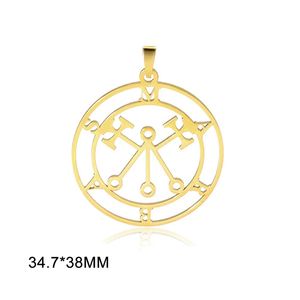 Colgante con Sello de Lilith de Myshape, Sello Demoníaco de Salomón, Amuleto Pagano de Marbas, Mitología, Dijes de Acero Inoxidable para la Creación de Joyas - Product Image 2