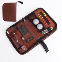 Sac de transport d'outils de golfeur personnalisé de luxe coffret cadeau de golf en gros portable avec trousse d'outils d'accessoires en cuir de qualité