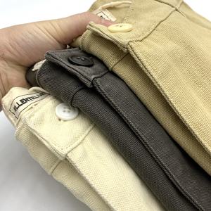 Pantalones Cargo de lona pesada para hombre de <span class=keywords><strong>Tough</strong></span> Guy, pantalones casuales gruesos de algodón holgados planos con cordón recto suelto medio para exteriores - Product Image 1