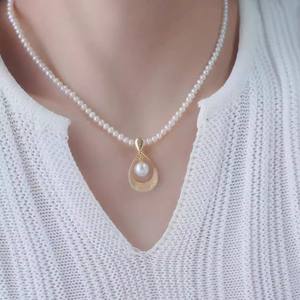 31231 Accesorio de Perlas DIY, Colgante de Plata S925 con Soporte Vacío, Collar de Cola de Serpiente con Cuentas Redondas de 9-10 mm - Product Image 3