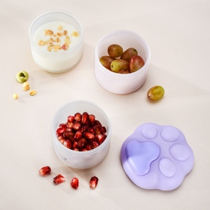 Nouveautés : Boîte <span class=keywords><strong>de</strong></span> rangement pour fruits et collations pour bébé en silicone <span class=keywords><strong>de</strong></span> qualité alimentaire, design cartoon, sans BPA, compatible micro-ondes, avec couvercles - Product Image 4