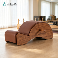 Baril d'exercice ergonomique multifonctionnel Onemax en bois de noyer massif naturel pour le Pilates, correcteur de colonne vertébrale, pour studio de Pilates et soulagement des douleurs dorsales