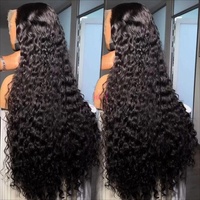 Perruques en cheveux humains 100% naturels, vente en gros, cheveux vierges péruviens, cuticules alignées, afro bouclé crépu, fermeture en dentelle 13x4, devant noir, longues pour femmes