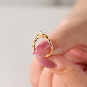 Bague personnalisée en or 14K 18K avec diamant de laboratoire en forme de poire, certifiée IGI, bijou de fiançailles en forme de goutte d'eau - Product Image 3