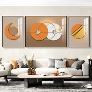 Fondo de ciervo dorado para decoración de pared, pintura geométrica abstracta colgante, tríptico <span class=keywords><strong>moderno</strong></span> minimalista para sala de estar - Product Image 1