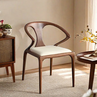 Chaise de bureau minimaliste en bois massif style nordique BST, dossier en noyer noir de style italien, chaise de salle à manger moderne de style chinois pour la maison