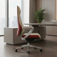 Chaise de bureau en cuir de haute qualité, chaise de direction ergonomique avec soutien lombaire et rotation à 360° °   Rotatif