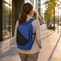 Sac à dos décontracté urbain multi-compartiments avec sangles de sécurité réfléchissantes, sac pour ordinateur portable