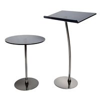 Podio Curvo de Acrílico Negro + Mesa Negra, Plataforma de Acrílico Desmontable, Atril con Soporte para Libros para Escuela o Iglesia