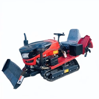 Mini tracteur chenillé 25HP 35HP, double usage terrestre et aquatique, avec accessoires optionnels : rotoculteur, semoir, moissonneuse