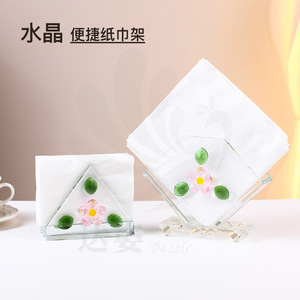 Crystal Napkin <b>Box</b> With <b>Flower</b> Design Handmade Home Decor Desktop Ornament Multicolor Modern Simple Style - Product Image 4