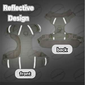 Arnés reflectante transpirable para perros para caminar de noche, arnés para mascotas acolchado suave sin tirones con asa - Product Image 5