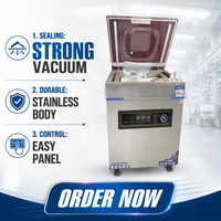 Machine de mise sous vide semi-automatique électrique 400TD haute puissance à économie d'énergie, certifiée CE, avec boîtier en bois pour produits chimiques et aliments frais