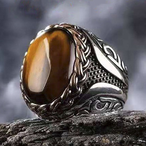 Anillo de Piedras Preciosas Negras Ajustable de Lujo Tempusort <span class=keywords><strong>para</strong></span> <span class=keywords><strong>Hombre</strong></span>, Regalo, <span class=keywords><strong>Joyería</strong></span> de Moda con Personalidad - Product Image 3