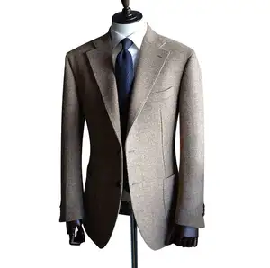 Шерстяная ткань, индивидуальный пошив, костюм, приталенная Классическая куртка, Мужская зимняя одежда оптом