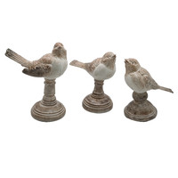 Figurines d'oiseaux colorées en résine de 2.9 pouces Statue d'oiseau de décoration de table artisanale avec finition dorée Set 6