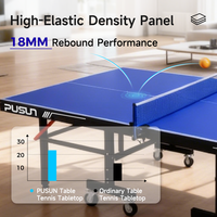 Table de ping-pong Pusun tout temps 15 mm 18 mm 25 mm en PVC pliable et durable, imperméable pour une utilisation en intérieur/extérieur dans les clubs et les écoles