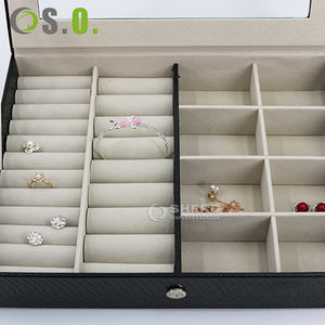 Snake Texture Jewelry Storage <b>Box</b> With Clear Window Multi Compartment Design Custom Color Jewelry Organizer For <b>Rings</b> Earrings - Product Image 6