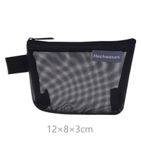 Dompet Koin Jaring Segitiga Stereo Nilon Gaya Jepang Sederhana Tas Kartu Serbaguna Kapasitas Besar Tas Transparan