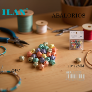 ILAN Abalorios a forma di stella 10x12mm colore pastello 25 pezzi per la creazione di gioielli - Product Image 3