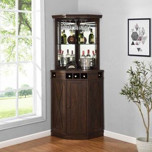 Mobile Porta Vini <span class=keywords><strong>in</strong></span> <span class=keywords><strong>Legno</strong></span> Massello Intagliato con Porta ad Arco <span class=keywords><strong>in</strong></span> Vetro, Stile Country Americano di Lusso per <span class=keywords><strong>Soggiorno</strong></span> di Villa - Product Image 2