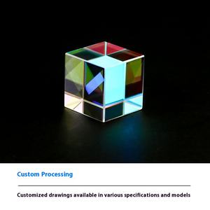 Vidro óptico personalizado Sun Catcher Cubo Polido de Seis Lados com Capacidade de Dividir Luz Ângulo Direito Six-Sided Color Prism - Product Image 4