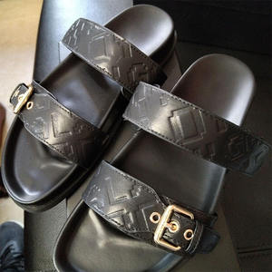 Brand Fashion Women's Comfortable Casual Slipper Double Belt Buckle <b>Sandals</b> Metal Clasp Grain Walking Platform Shoes Lace-Up - Product Image 4