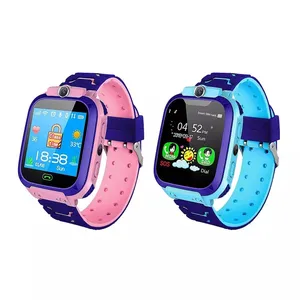 Amostra grátis relógio inteligente q12 para crianças, smartwatch com slot para cartão de memória sim e gps, pulseira para ios e android