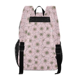 Sac à dos transparent en PVC pour enfants et adolescents, motif fleur rose tendance, 12L, logo personnalisé, sac d'école pour filles avec poches en filet - Product Image 3