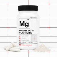 Cápsulas de Glicinato de Magnesio, 60 Unidades, Suplemento Dietético Personalizado, Solución de Fabricación por Contrato