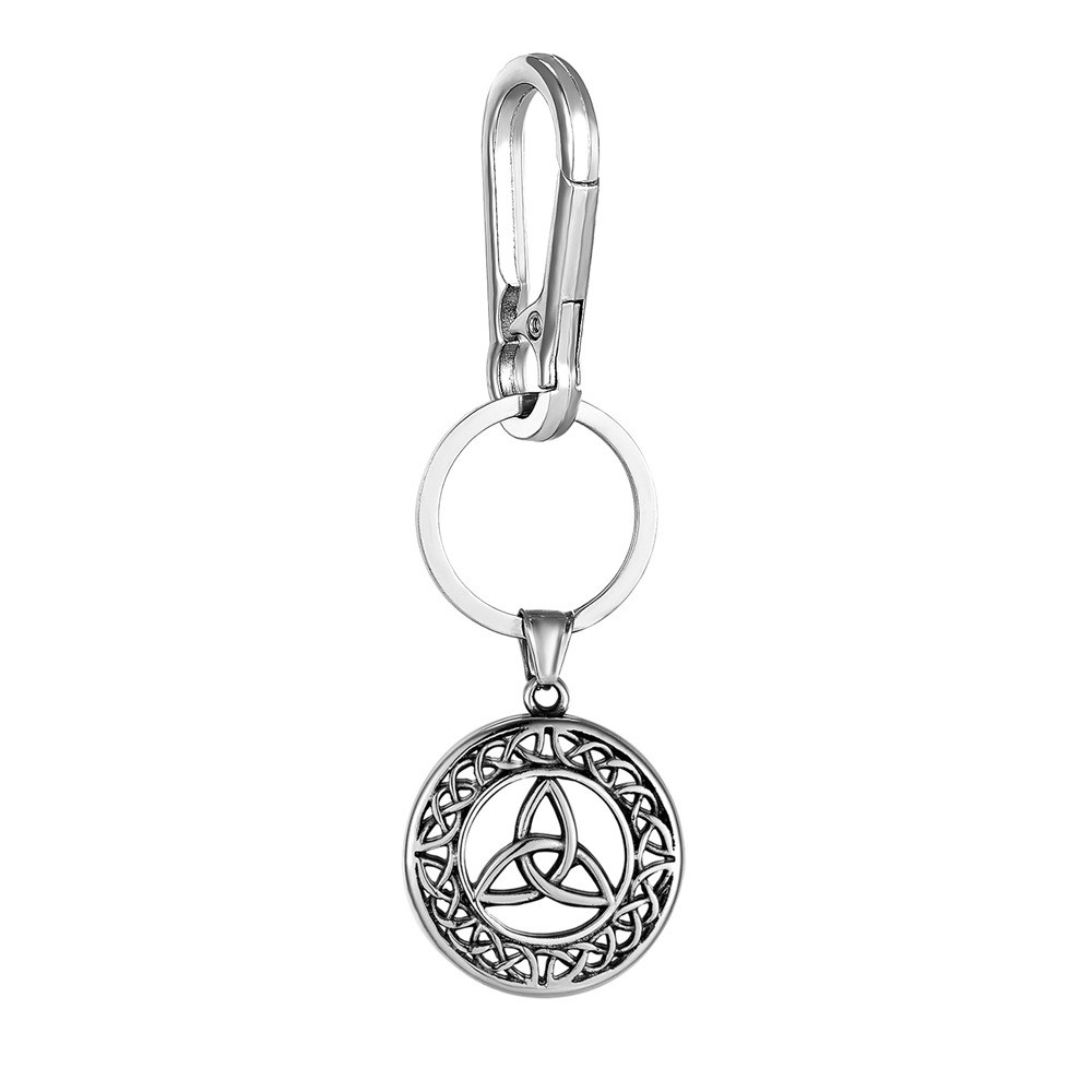 Two-tone pendant with leather cord